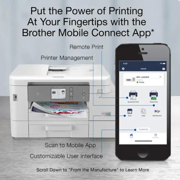 INKvestment Tank MFC-J4535DW Wireless All-in-One Inkjet Printer - Image 4
