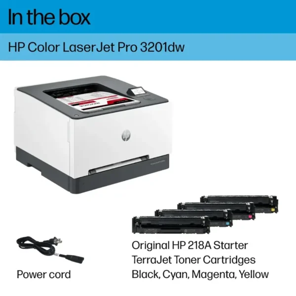 LaserJet Pro 3201dw Wireless Color Laser Printer - White & Slate - Image 4