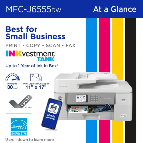 MFC-J6555DW INKvestment Tank All-in-One Inkjet Printer - Image 2